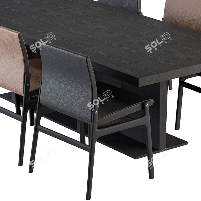 Elegant Poliform Table & Ipanema Chair Set 3D model image 3