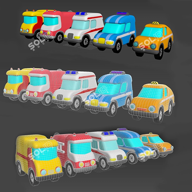 Turbo Toy Car Model - UV Overlap Map 3D model image 2