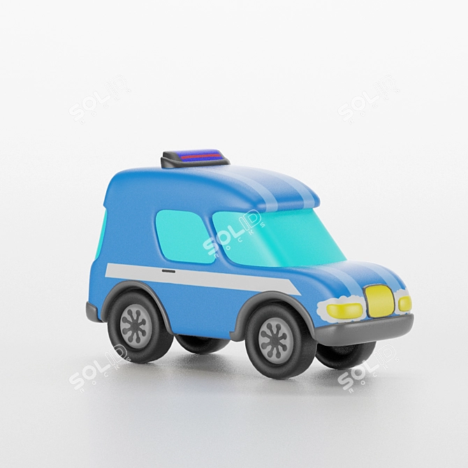 Turbo Toy Car Model - UV Overlap Map 3D model image 3