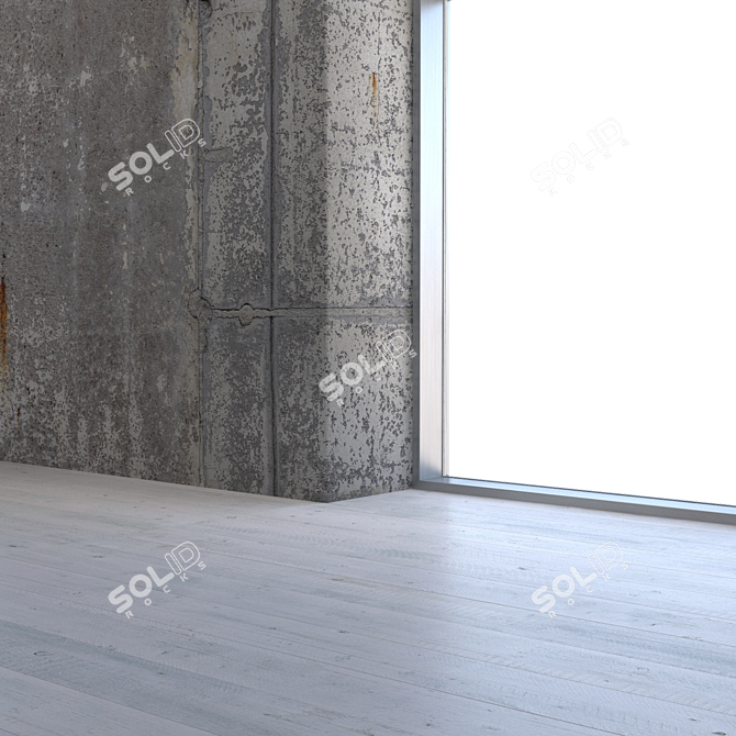 Seamless Old Concrete Wall 3D model image 3