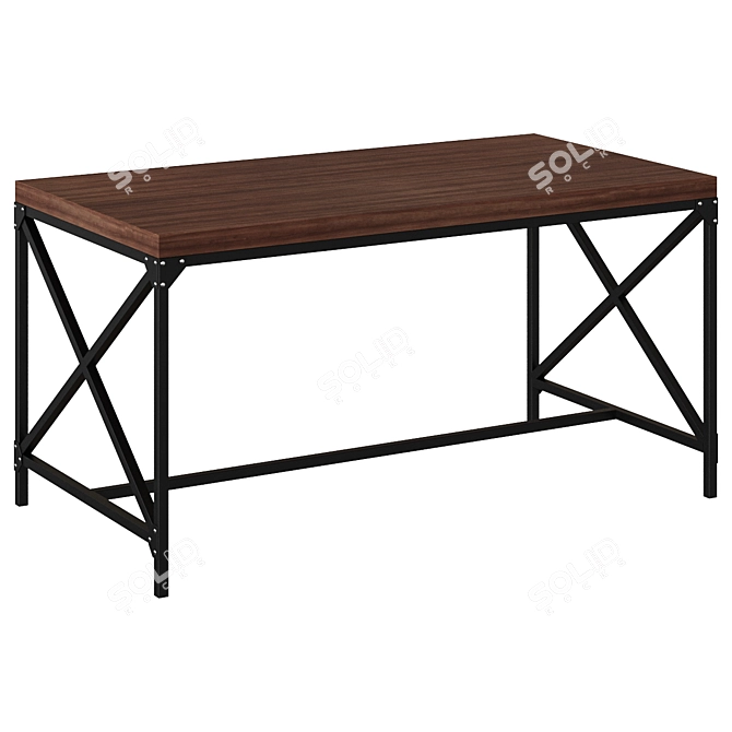 Rustic Manchester Dining Table 3D model image 1