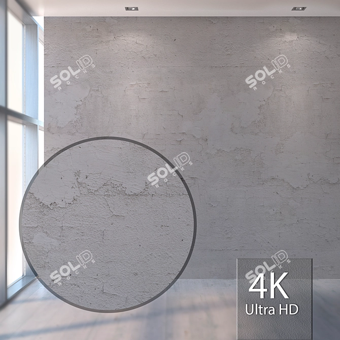 Seamless High-Resolution Plaster Texture 3D model image 1