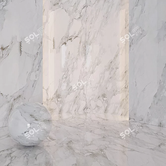 Sleek White Marble Duo 3D model image 2