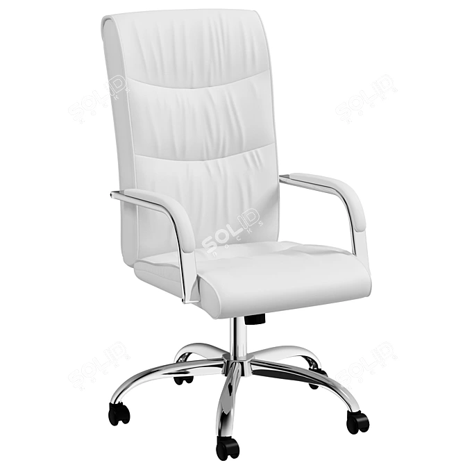 ErgoLux White Executive Chair 3D model image 1