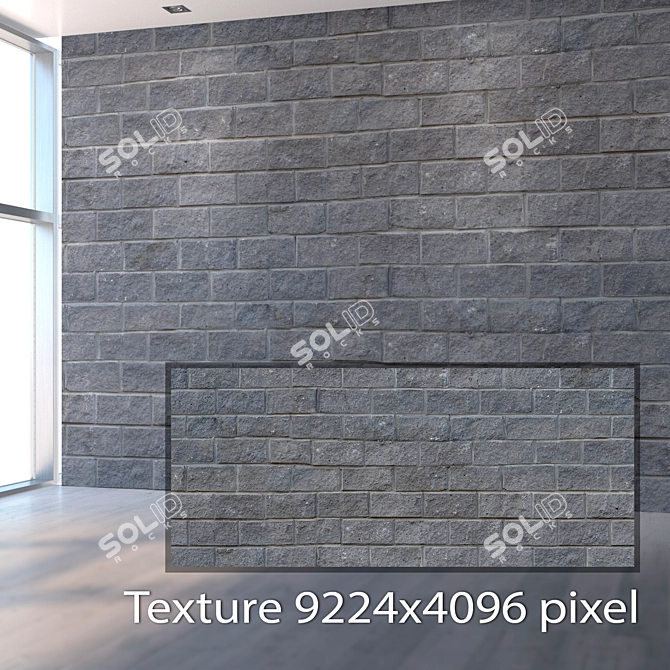 Seamless Textured Wall Blocks 3D model image 2