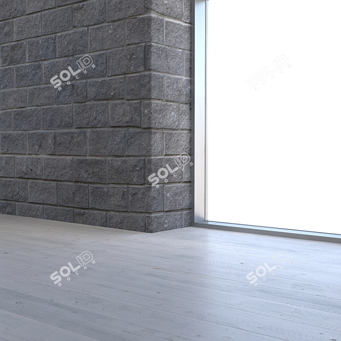 Seamless Textured Wall Blocks 3D model image 3