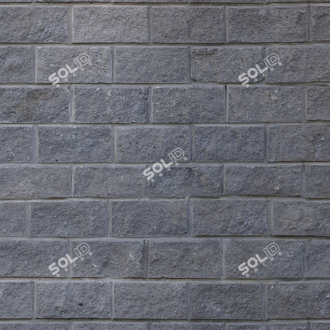 Seamless Textured Wall Blocks 3D model image 4