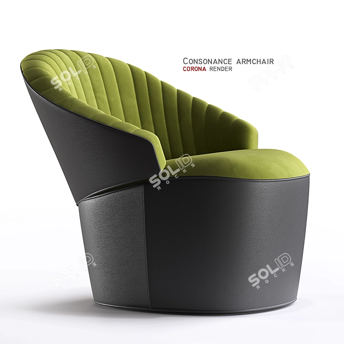 Elegant Harmony: Consonance Armchair 3D model image 1