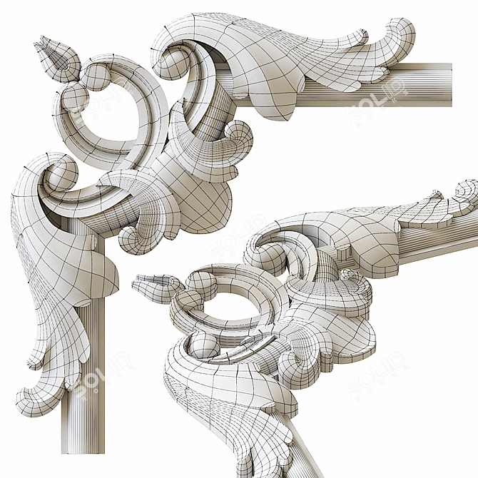 Precision-Cut Molding Corner: 3D Model for CNC Cutting 3D model image 2