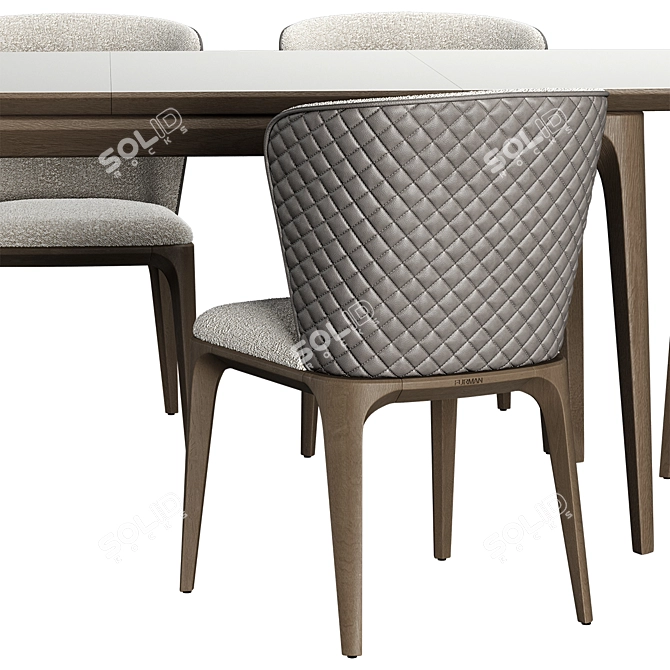 Convertible Dining Table Set 3D model image 3