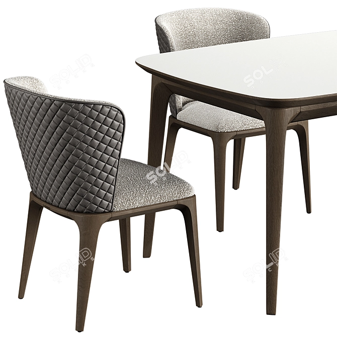 Convertible Dining Table Set 3D model image 5