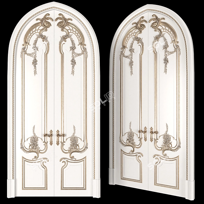 Regal Entry: KingFrederick Door 3D model image 1