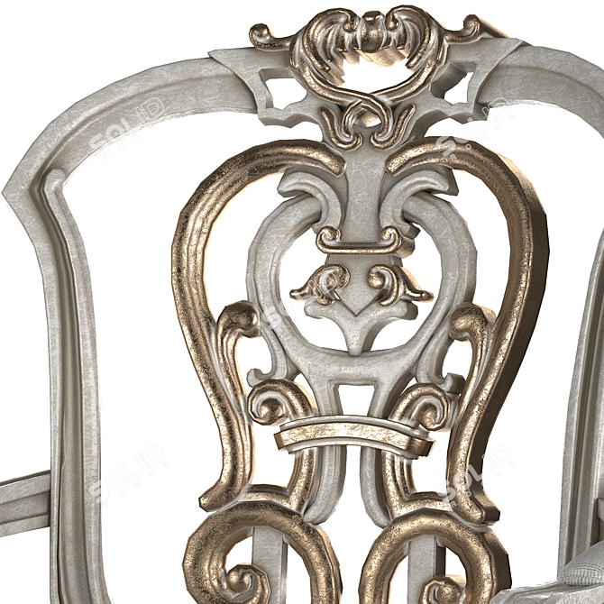 Elegant Ebanista Dauphine Chairs 3D model image 5