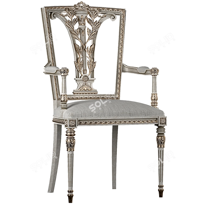 Elegant Ebanista Dauphine Chairs 3D model image 14