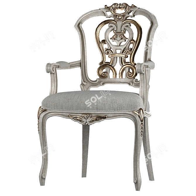 Elegant Ebanista Dauphine Chairs 3D model image 15