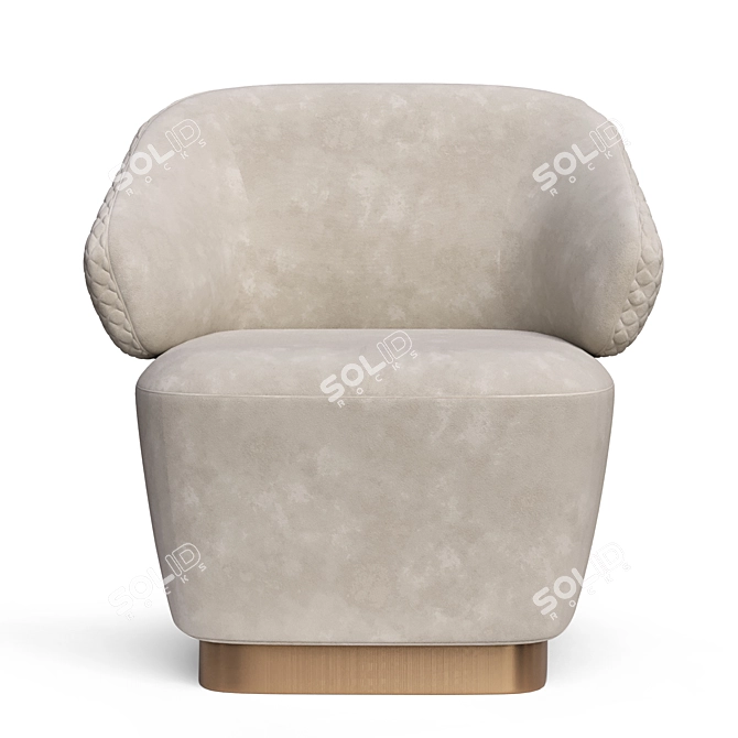 Elegant Velvet Armchair: Ultimate Comfort 3D model image 2