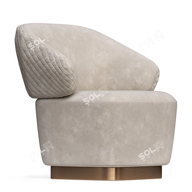 Elegant Velvet Armchair: Ultimate Comfort 3D model image 3