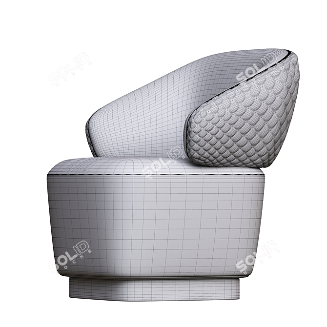 Elegant Velvet Armchair: Ultimate Comfort 3D model image 4