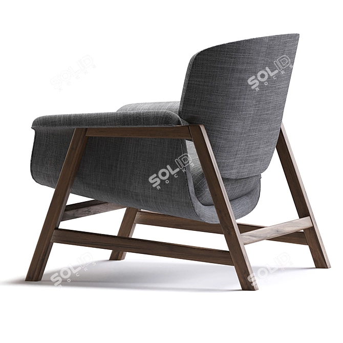 Elegant Gray Armchair: Agnese 3D model image 2