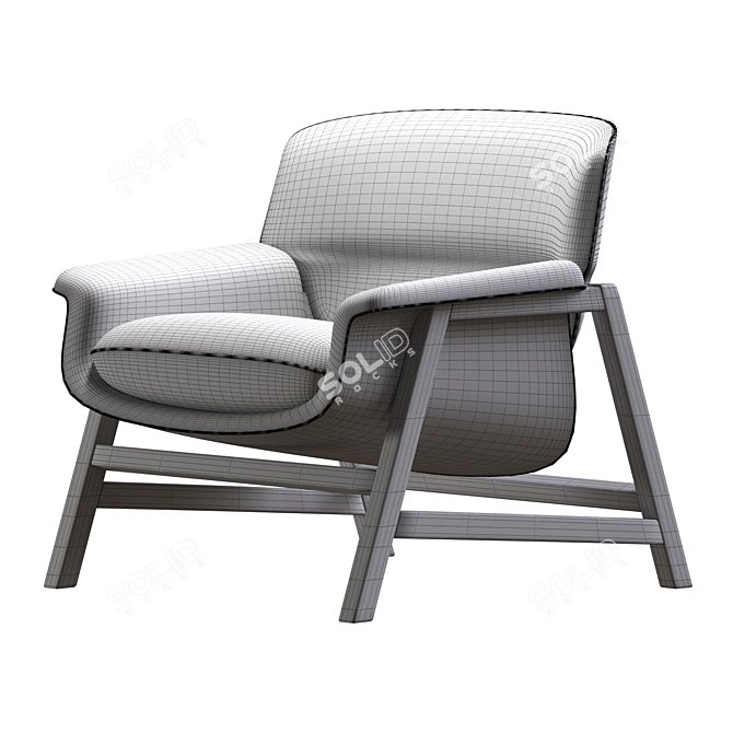 Elegant Gray Armchair: Agnese 3D model image 4