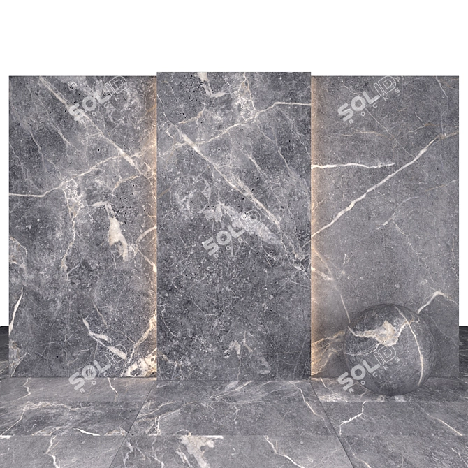 Gray Stone 10: Textured Slabs & Tiles 3D model image 2