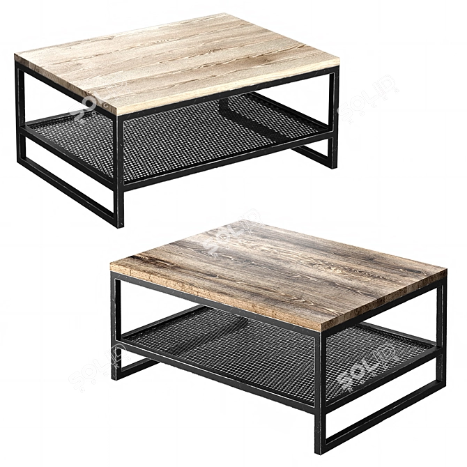 Industrial Loft Coffee Table 3D model image 1