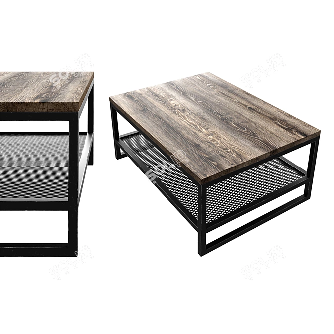 Industrial Loft Coffee Table 3D model image 4