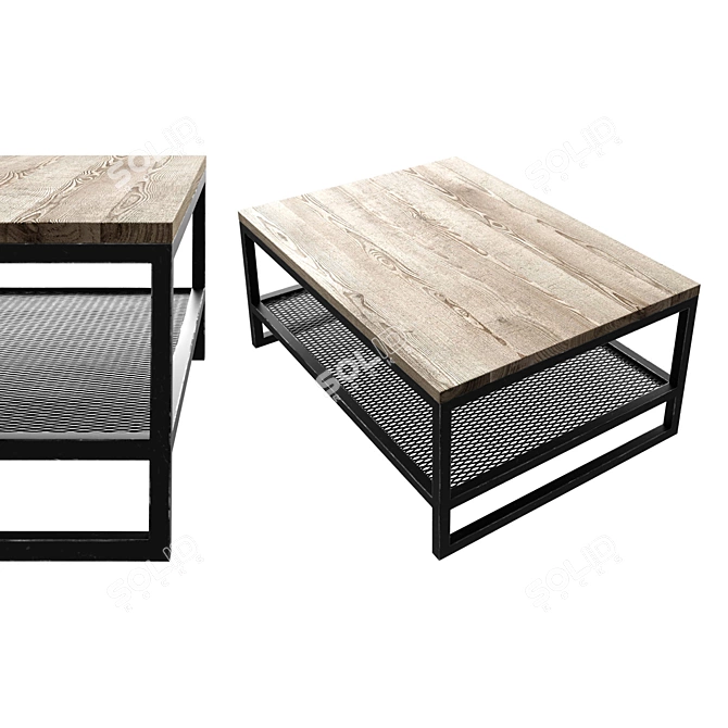 Industrial Loft Coffee Table 3D model image 5