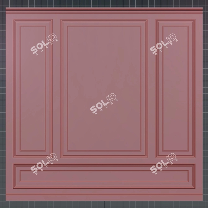 Designer Wall Molding Panels 3D model image 2