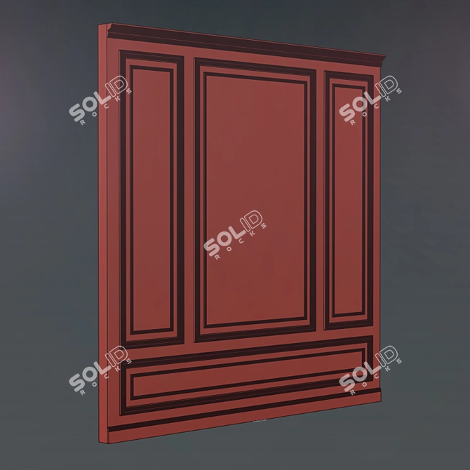 Designer Wall Molding Panels 3D model image 3