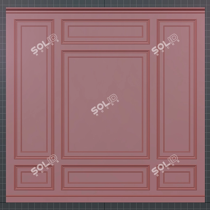 Versatile Wall Molding Panels: Create Stunning Interiors 3D model image 2