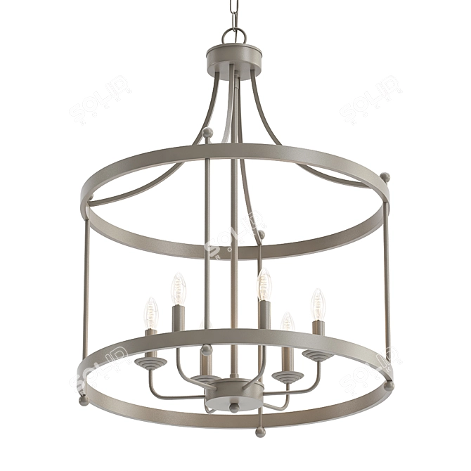 Drum Wireframe Pendant - 6 Lights 3D model image 3