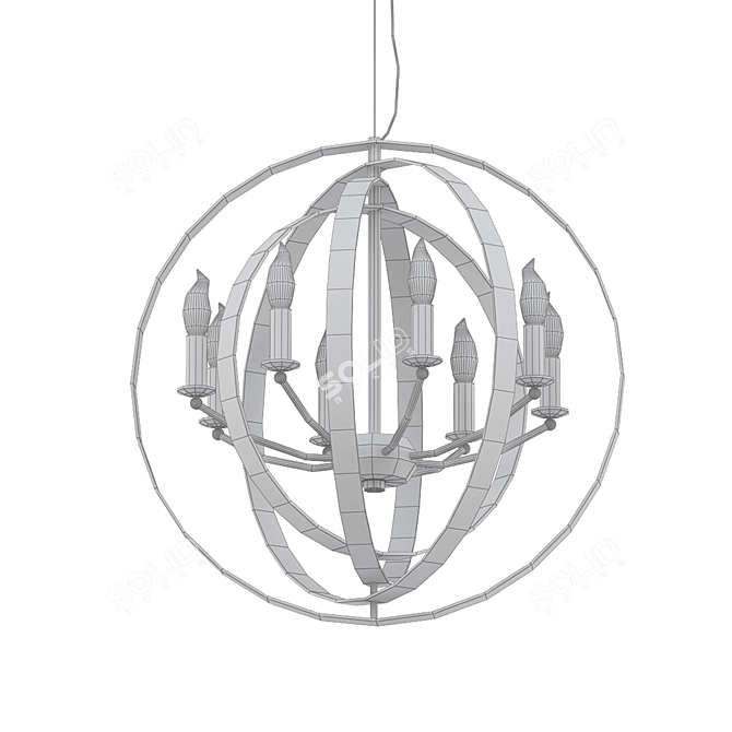 Elegant Rochelle Pendant Light 3D model image 2