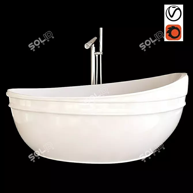  Luxe Bath Tub - Modern Design 3D model image 1