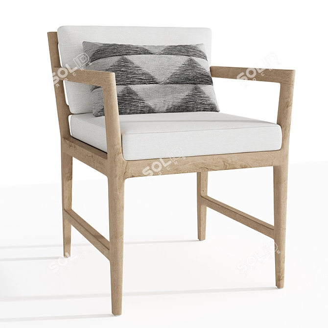 Stylish Teak Armchair for Elegant Comfort 3D model image 1