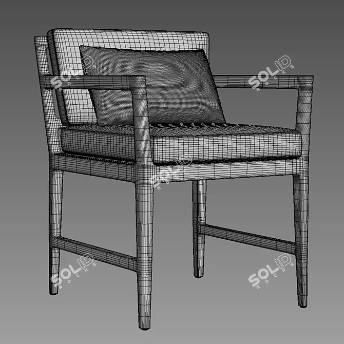 Stylish Teak Armchair for Elegant Comfort 3D model image 4