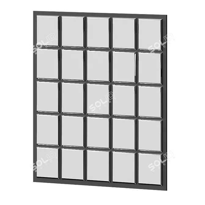 Industrial Rectangular Wall Mirror: Nalston 3D model image 1