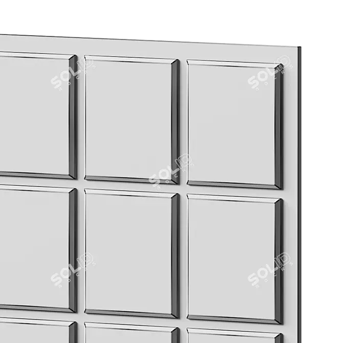 Industrial Rectangular Wall Mirror: Nalston 3D model image 4