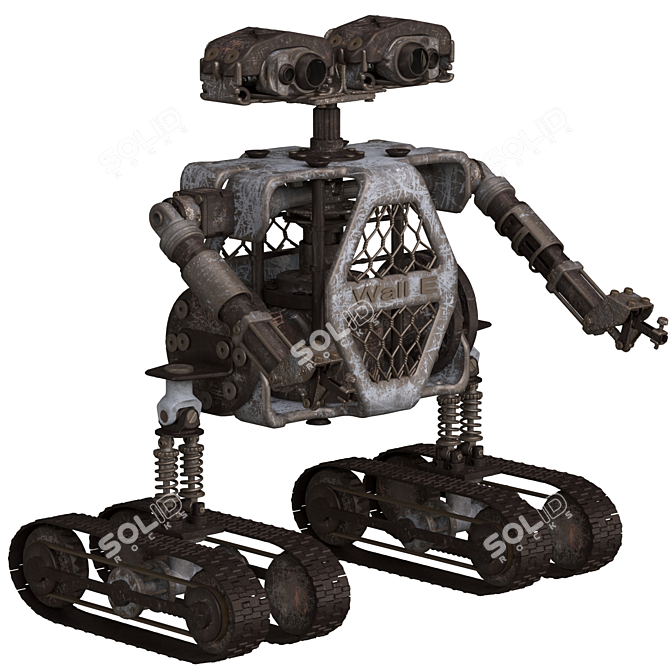 Wall-e 3: Futuristic Robot 3D Model 3D model image 1