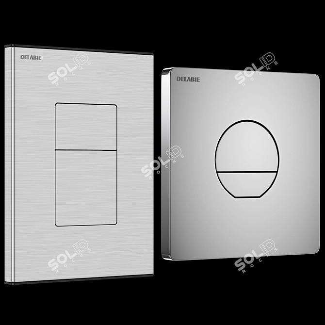 Dual Flush Plates for DELABIE and Viega 3D model image 3