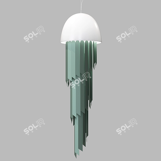 Elegant Jellyfish Lamp: Anodized Aluminum and Plexiglass 3D model image 1