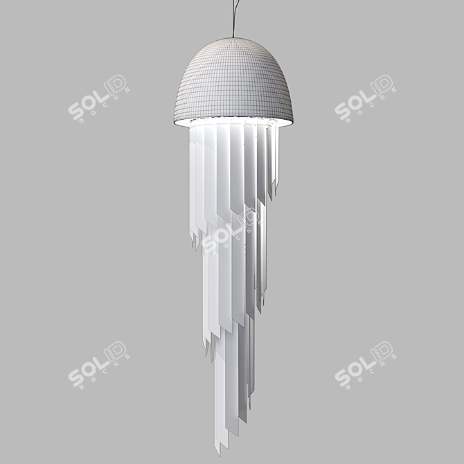 Elegant Jellyfish Lamp: Anodized Aluminum and Plexiglass 3D model image 3