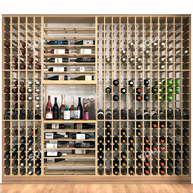 Modern Wine Storage Cabinet 3D model image 1