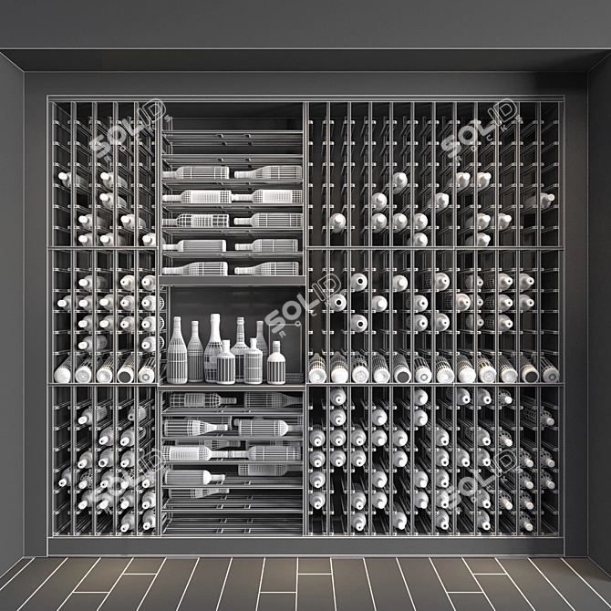 Modern Wine Storage Cabinet 3D model image 2