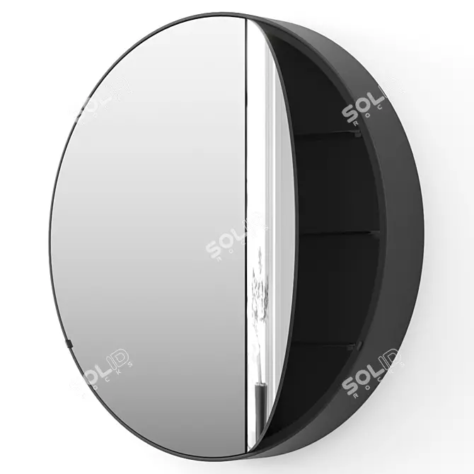 Catini Round Box Mirror 3D model image 1