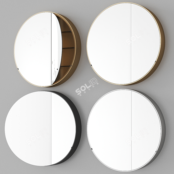 Catini Round Box Mirror 3D model image 2