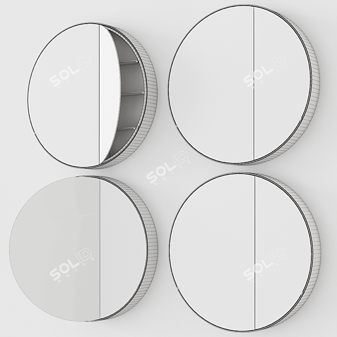 Catini Round Box Mirror 3D model image 3