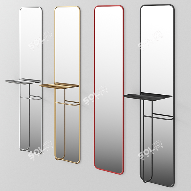 Modern Hall Mirror with Stand: CONCIERGE by Caussa 3D model image 1