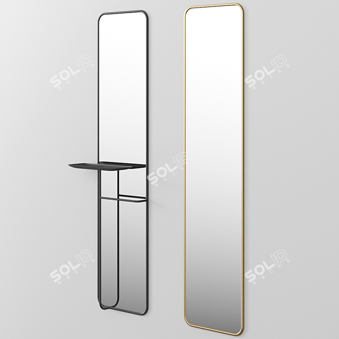 Modern Hall Mirror with Stand: CONCIERGE by Caussa 3D model image 2