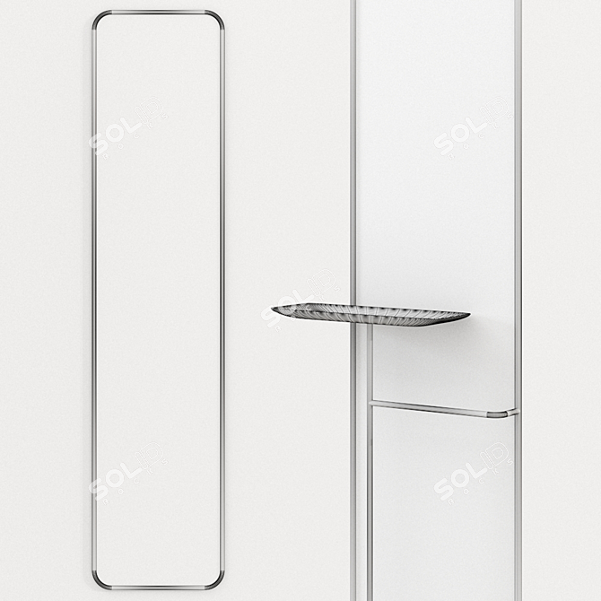 Modern Hall Mirror with Stand: CONCIERGE by Caussa 3D model image 3